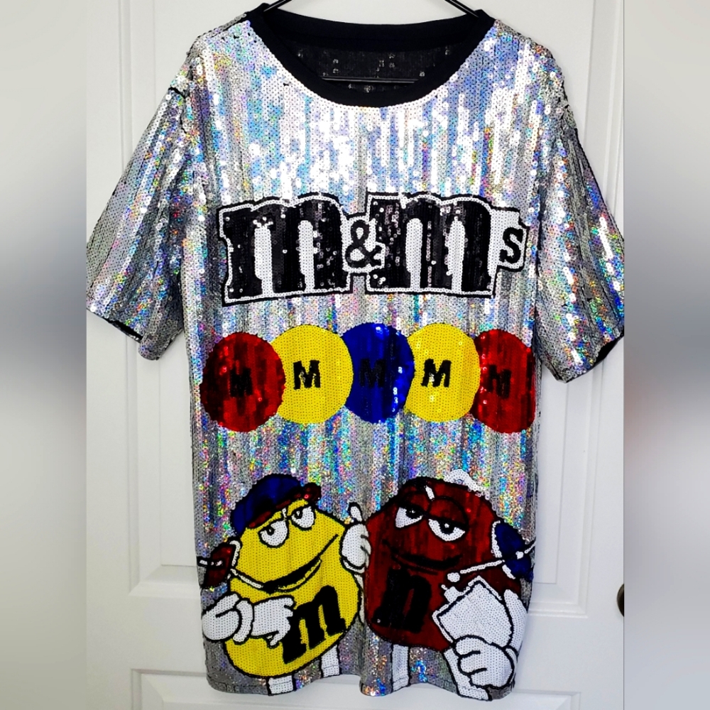 Sequin Loose Short Sleeve Dress